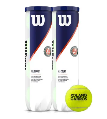 Wilson Bi-Pack Tube 4 balles Roland Garros All Court Balles de tennis
